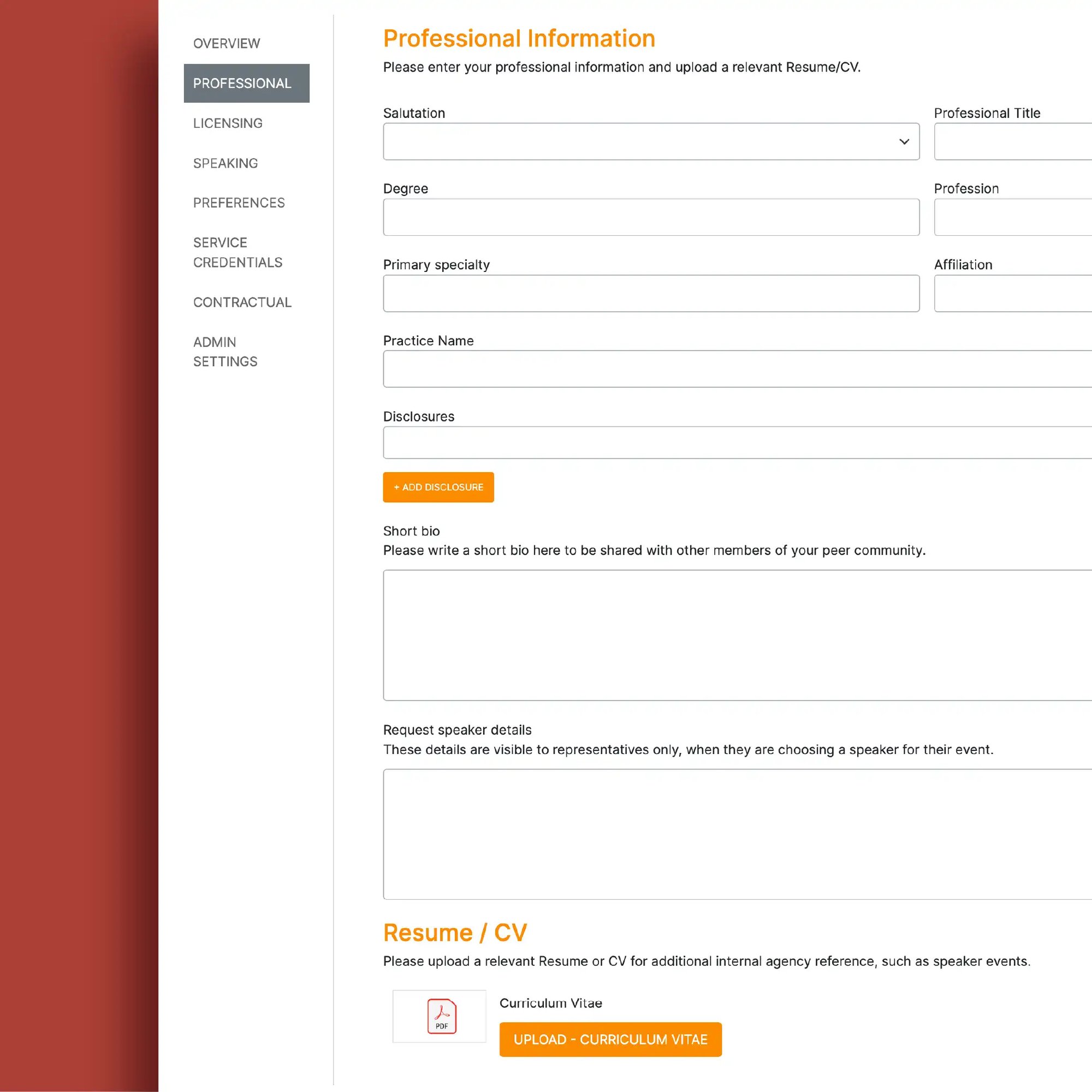 professional details