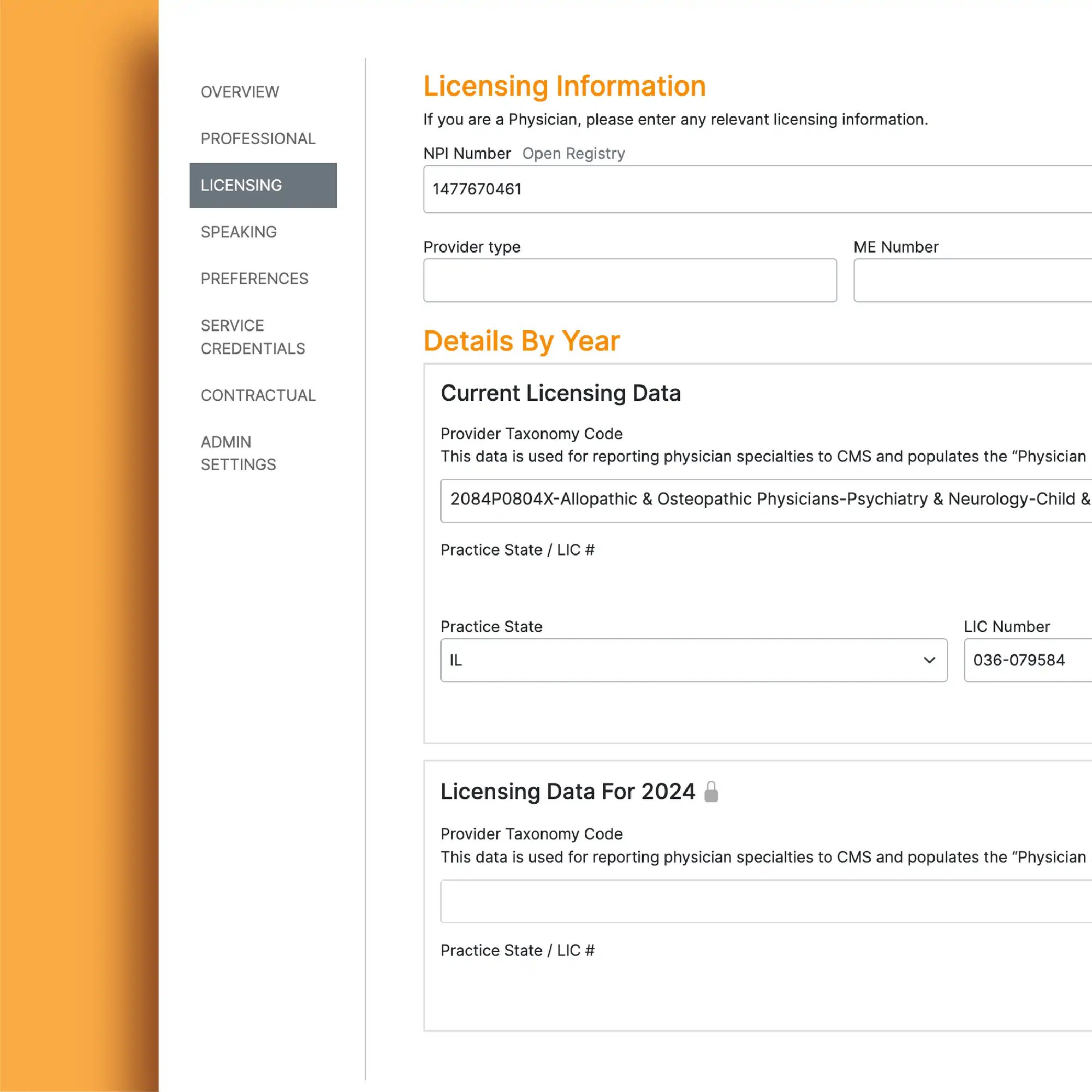 NPI lookup and licensing data 