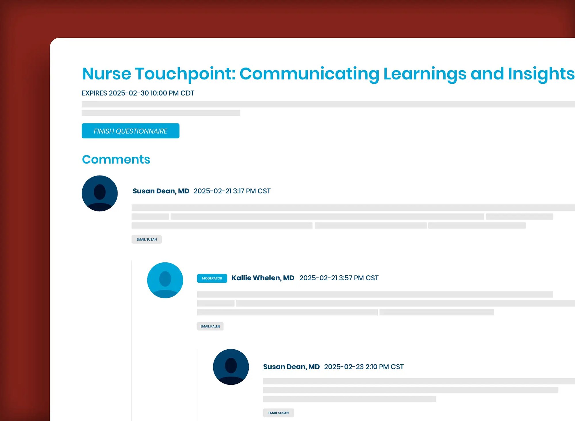 threaded discussion board