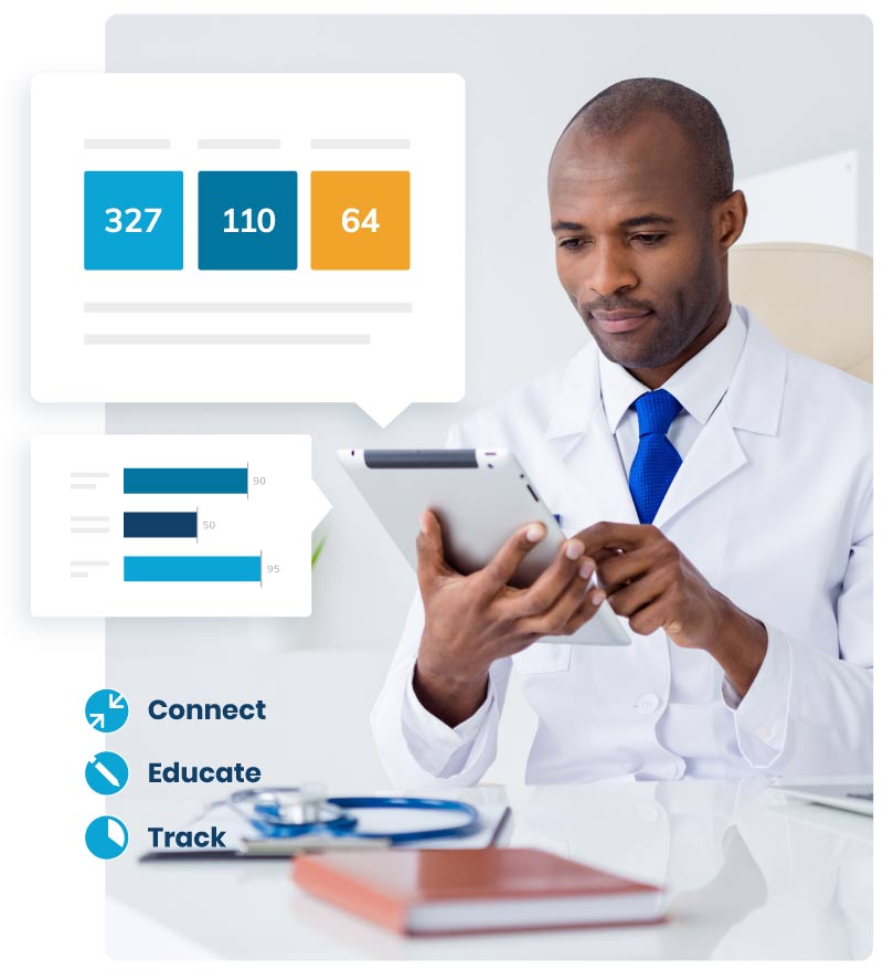 medical professional using ExtendMed on tablet