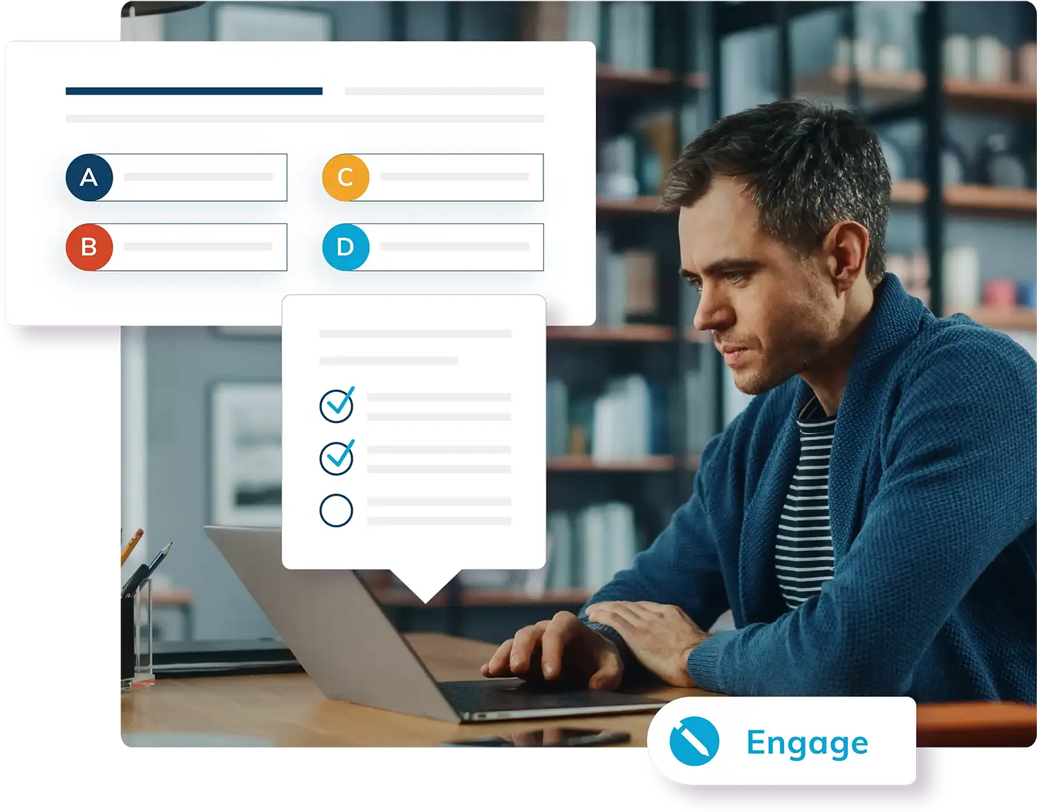 man participating in poll